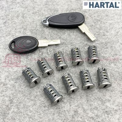 HARTAL FAWO Door Lock 9 x Barrel & Flip Key Set SWIFT Caravans - SWI9CYLSET