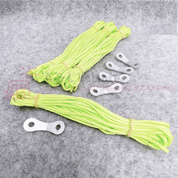 Hi-Viz Yellow Fluorescent Guy Line Rope Awning, Tent 4 x 500 & Bent Runners