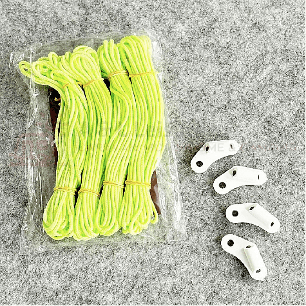 Flourescent Yellow Rope Hi-Viz Yellow Fluorescent Guy line Rope Awning Tent 4x500 & Plastic Runners