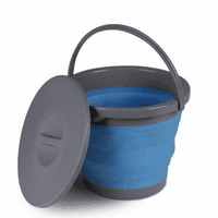 Kampa Folding / Collapsible Silicone 5 litre Bucket With Lid - Blue CW0104