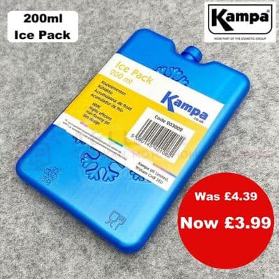 Kampa Slim Gel Ice Pack 200ML - Cool Bag Freeze, Caravan, Camping, - 203002