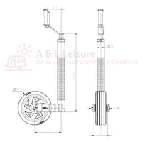 KARTT Anti-Slip / Ribbed Ultimate Caravan Jockey Wheel - 48mm 220 x 65mm