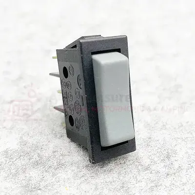 Mains 240v Rocker Switch CENTRE OFF Black / Grey 12 - 250v