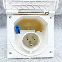 Mains Hook Flush Fitting Inlet Socket - WHITE