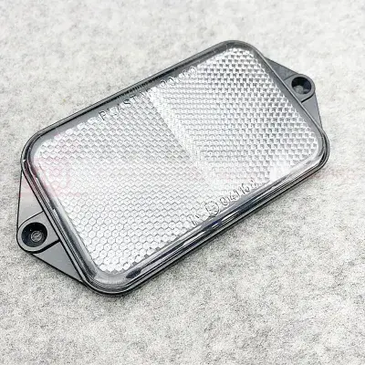 PLASTAR Rectangle Reflector WHITE Caravan, M-Home, Trailer Horse Box Truck WB334