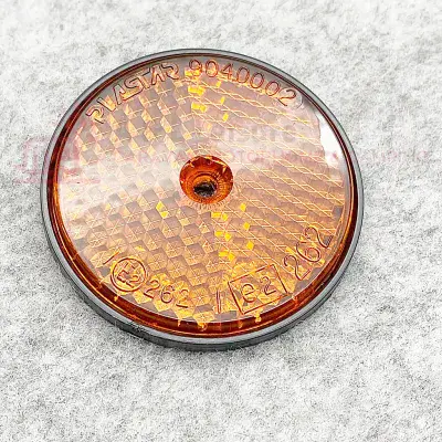 PLASTAR Round Circular Reflector - AMBER