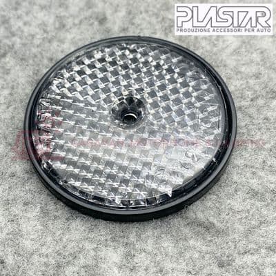 PLASTAR Round Reflector WHITE Caravan, Motorhome, Trailer, Horse Box Truck WB354