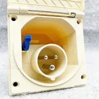 Powerpart Mains Hook Up Inlet Socket Flush Fitting - Beige