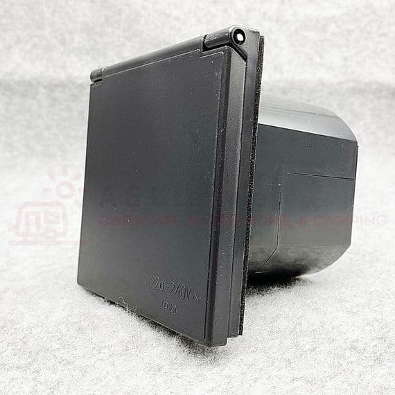 Powerpart Mains Hook Up Inlet Socket Flush Fitting - Black