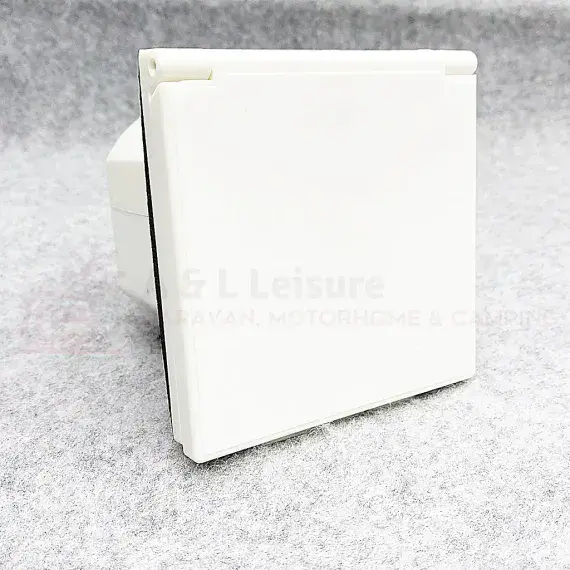 Powerpart Mains Hook Up Inlet Socket Flush Fitting - White