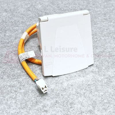 POWERPART Pre-wired Mains Inlet Socket White - 240v