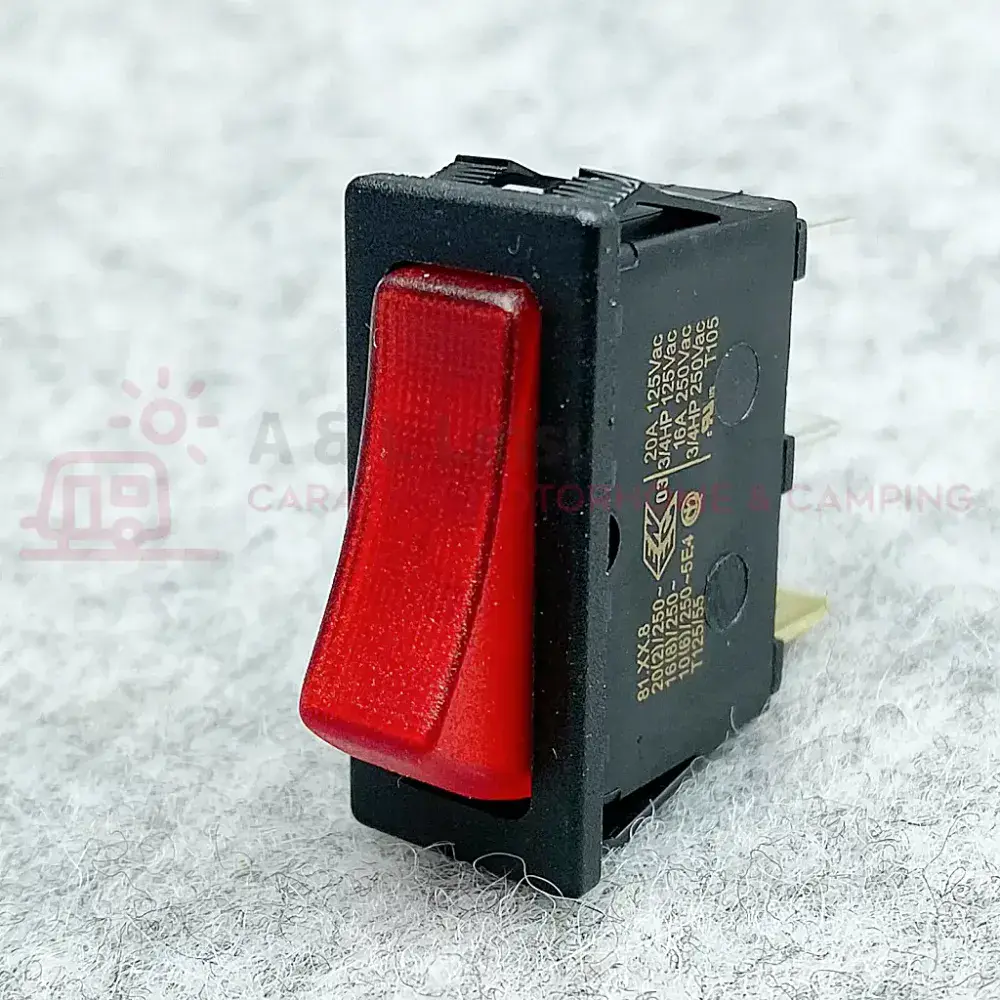 RED Mains 240v Illuminated Rocker Switch ON / OFF