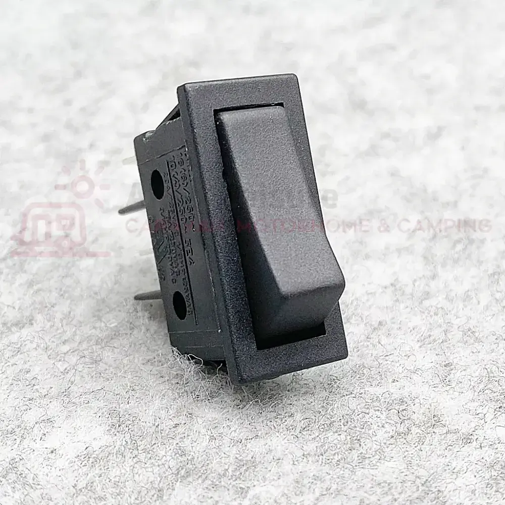 Rocker Switch ON / OFF Black 12 - 250v Caravan Panel Switch