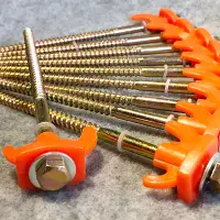 Screw In Heavy Duty Hard Ground / Rock Pegs - Orange