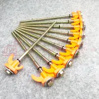 Screw In Heavy Duty Hard Ground / Rock Pegs - Orange