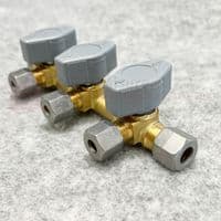 TRUMA 3-Way Gas Manifold / Gas Tap 10 - 8mm Caravan, Motorhome Camper 24136-31DV