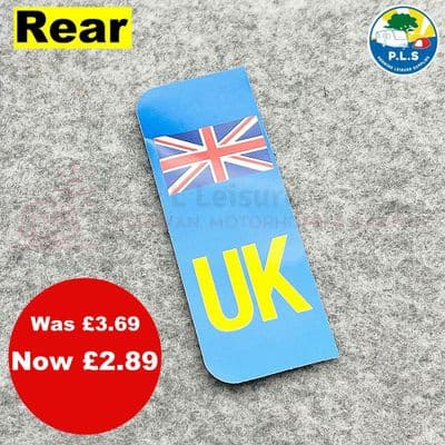 UK Car Number Plate Sticker REAR Union Jack NO EU - AA449