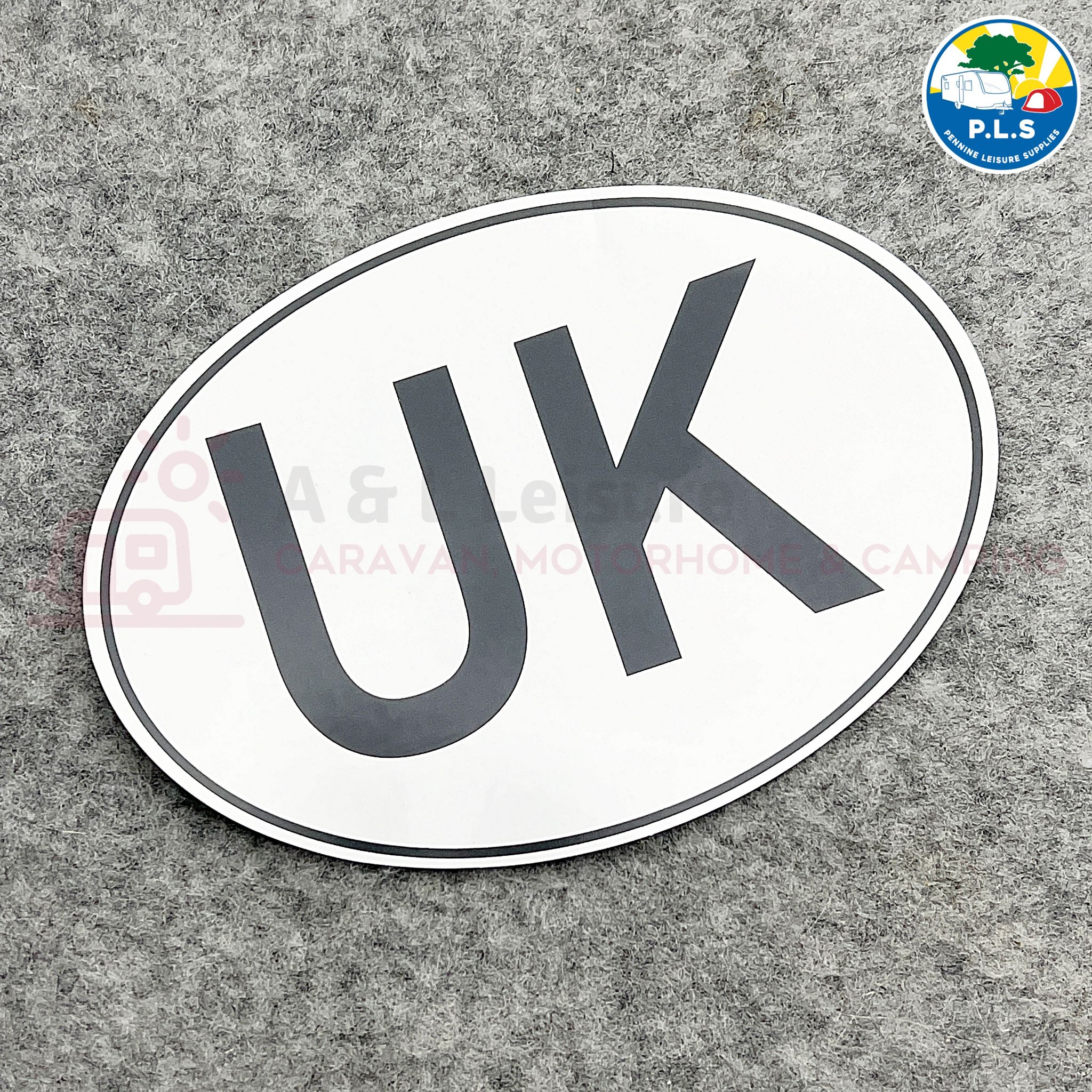UK Oval Sticker With Border For Car Caravan Motorhome Truck - 138 x 100mm -AA444