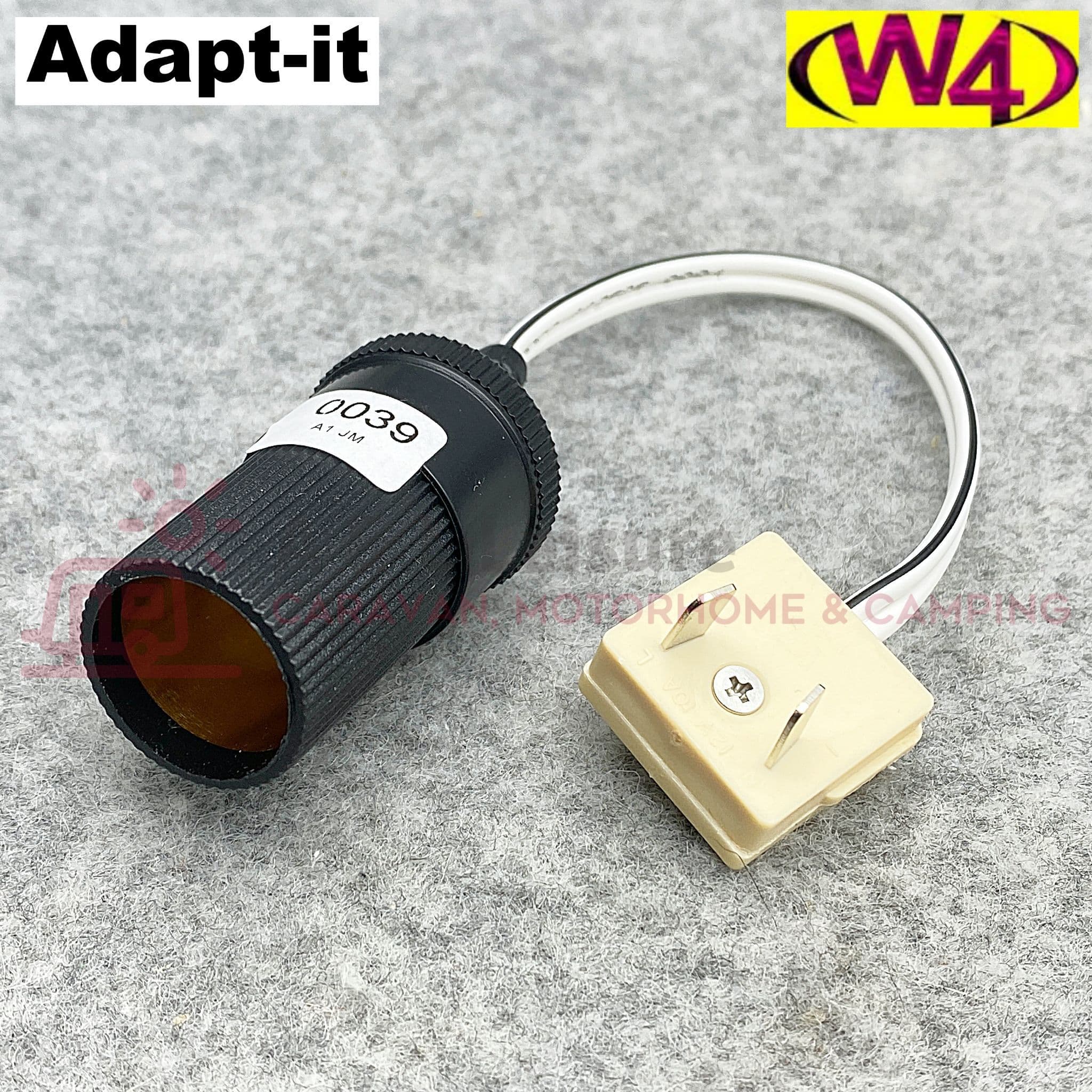 12 volt 2 pin plug to cigarette caravan adaptor W4 Adapt-it 12V Cigar Socket To W4 10A 2 - Pin Plug Caravan Motorhome