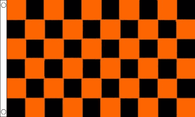 Black and Orange Check Flag