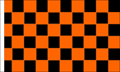 Black and Orange Check Flag (Sleeved)