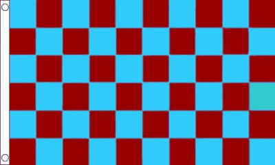 Claret and Sky Blue Check Flag