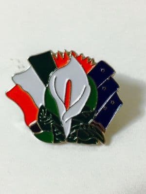 Easter Lily Tricolour Starry Plough Flags Pin Badge