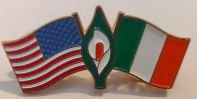 Ireland USA Easter Lily Enamel Pin Badge
