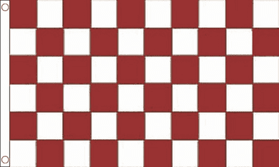 Maroon and White Check Flag
