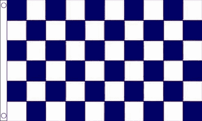 Navy Blue and White Check Flag