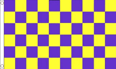 Purple and Yellow Check Flag