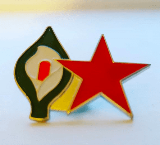 Red Star Easter Lily Enamel Pin Badge