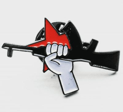 Red Star Rifle Enamel Pin Badge