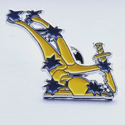Yellow Starry Plough Enamel Pin Badge