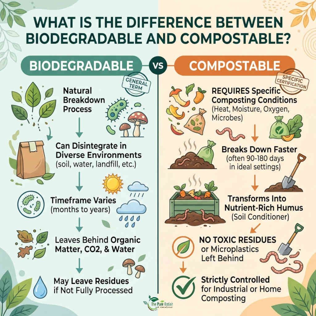What is the Difference between Biodegradable & Compostable