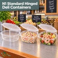 12 oz Clear PLA Compostable Deli Container with Hinged Lid | Pack of 50