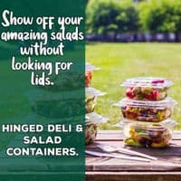 12 oz Clear PLA Compostable Deli Container with Hinged Lid | Pack of 50