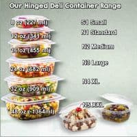 Clear PLA Hinged Deli Containers (8oz) | The Pure Option