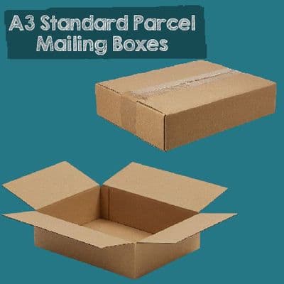 A3 Cardboard Standard Parcel Compostable Biodegradable Mailing Boxes | 16 x 12 inch |Pack of 25