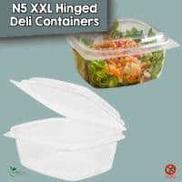 Biodegradable & Compostable Hinged Deli Containers | Clear PLA Salad & Dessert Bowls – 6 Sizes