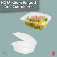 Biodegradable & Compostable Hinged Deli Containers | Clear PLA Salad & Dessert Bowls – 6 Sizes