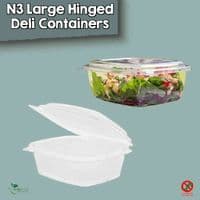 Biodegradable & Compostable Hinged Deli Containers | Clear PLA Salad & Dessert Bowls – 6 Sizes