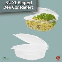 Biodegradable & Compostable Hinged Deli Containers | Clear PLA Salad & Dessert Bowls – 6 Sizes