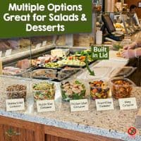 Biodegradable & Compostable Hinged Deli Containers | Clear PLA Salad & Dessert Bowls – 6 Sizes