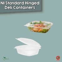Biodegradable & Compostable Hinged Deli Containers | Clear PLA Salad & Dessert Bowls – 6 Sizes