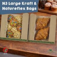 Biodegradable Compostable Kraft Food Bags & Natureflex Window | Made by Vegware