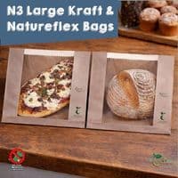Biodegradable Compostable Kraft Food Bags with Natureflex Window | Plastic Free