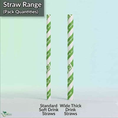 Biodegradable Compostable Paper Straw Range | Packs of 80 to 250