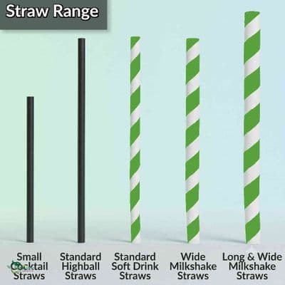 Biodegradable Compostable Paper Straw Range | Pick a Size