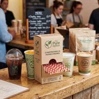 N2 Compostable Striped Paper Straws 6mm (Box of 250) | The Pure Option